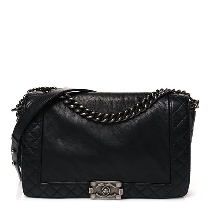 Chanel Calfskin New Medium Boy Reverso Flap Black 1 of 10