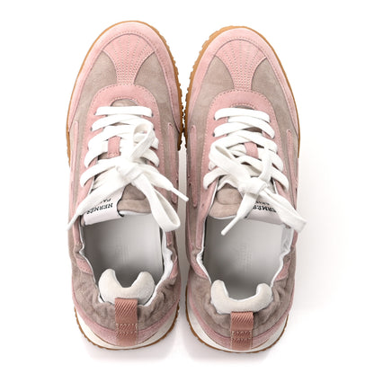 Hermes Suede Goatskin Jet Sneakers 37.5 Rose Cancan Rose Aquarelle 2 of 10