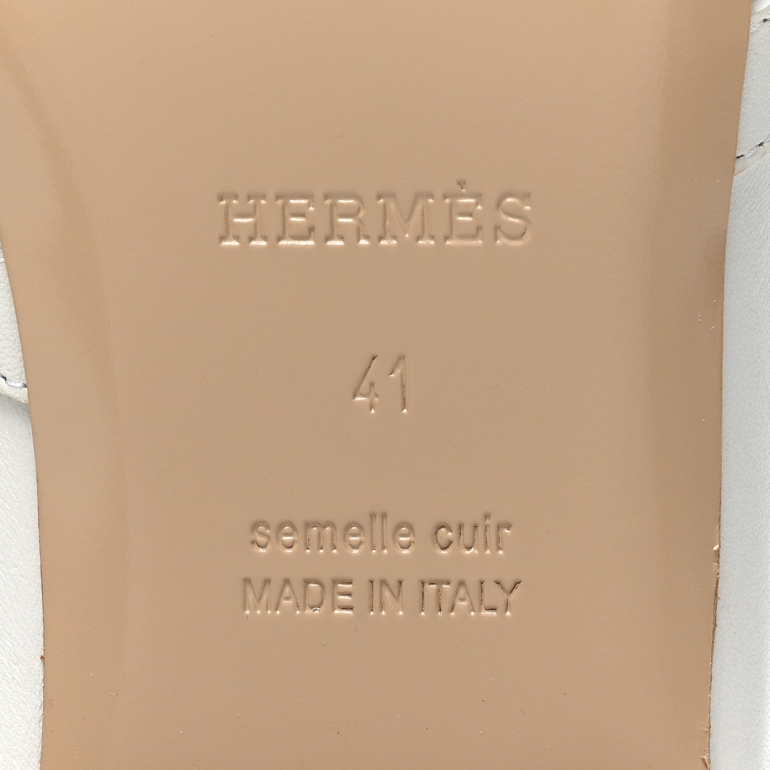 Hermes Calfskin Oz Mules 41 White 6 of 8