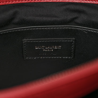 Saint Laurent Sheepskin Matelasse Chevron Large College Monogram Satchel Palissandre 6 of 11
