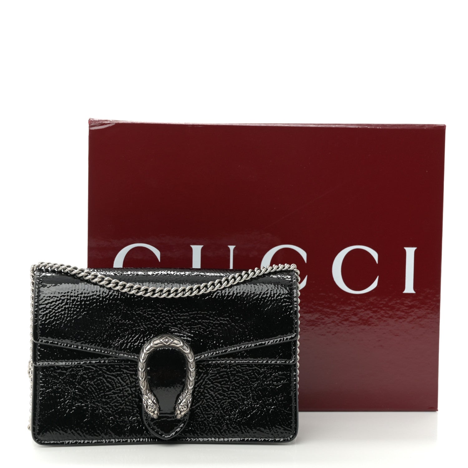 Gucci Crinkled Patent Mini Dionysus Shoulder Bag Black 10 of 10