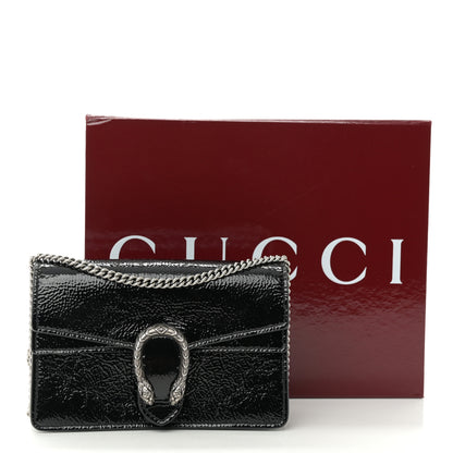 Gucci Crinkled Patent Mini Dionysus Shoulder Bag Black 10 of 10
