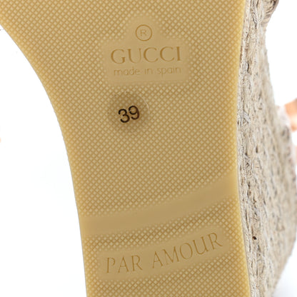 Gucci Nappa Matelasse GG Marmont Ankle Wrap Platform 35/120mm Espadrille Wedges 39 Skin Rose 6 of 8