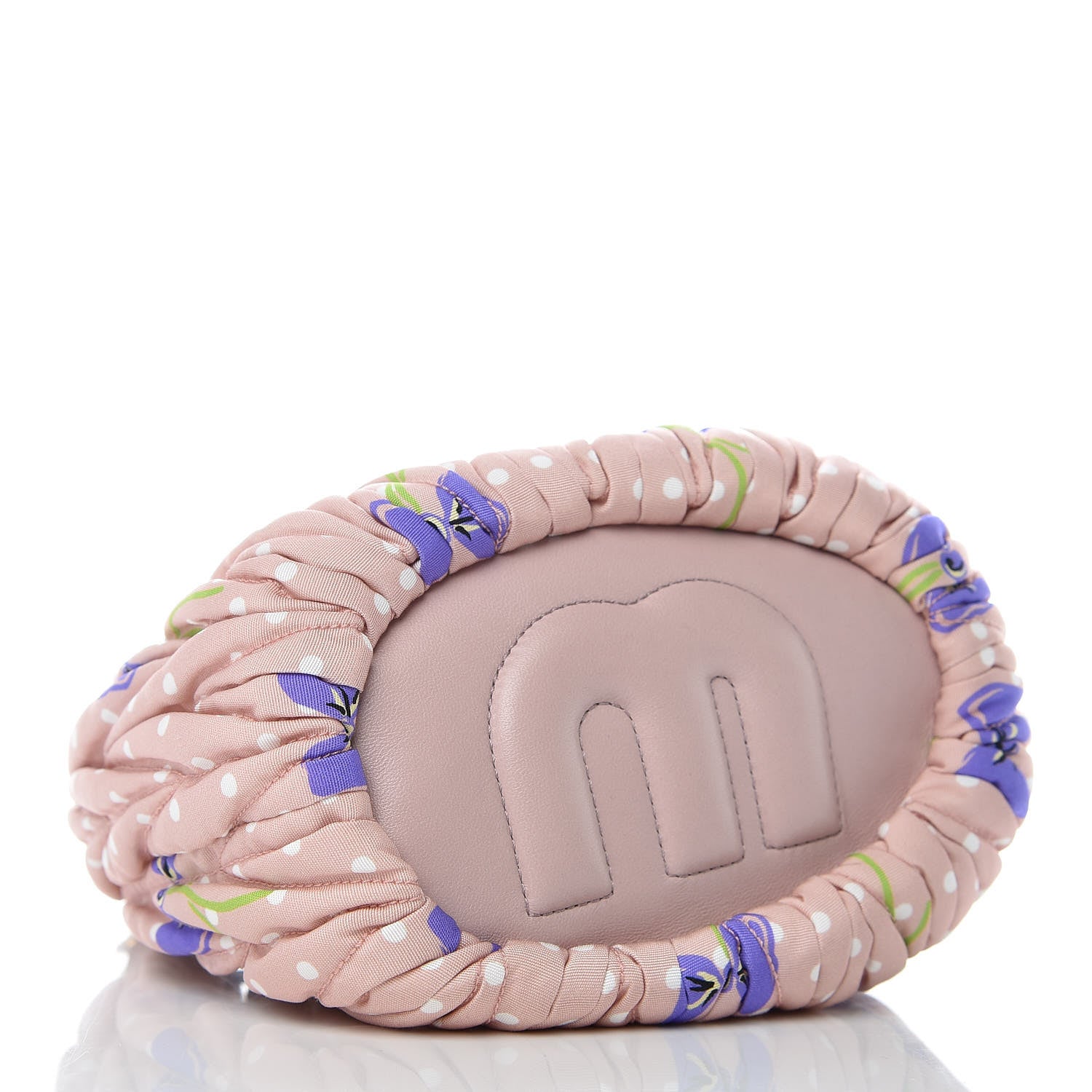 Miu Miu Faille Matelasse Flower Print Small Bucket Bag Cipria Viola 4 of 9