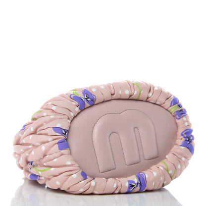 Miu Miu Faille Matelasse Flower Print Small Bucket Bag Cipria Viola 4 of 9