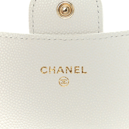 Chanel Caviar Quilted Flap Card Holder Wallet White 6 of 10