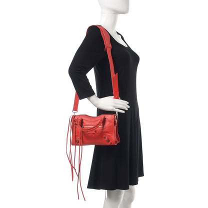 Balenciaga Matte Goatskin Rubber Covered Classic Hardware Mini City Rouge Coquelicot Rouge Braise 2 of 11