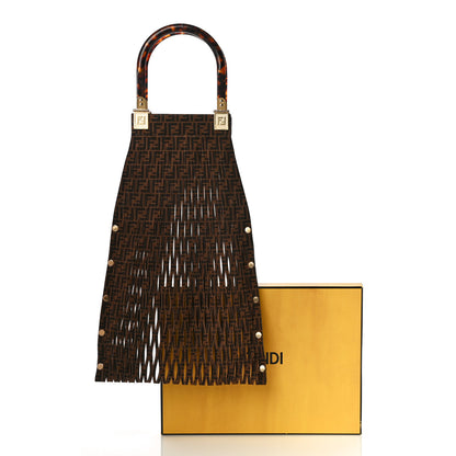 Fendi Suede Plexiglass FF Mesh Fendi Sunny Tote Bag Sigaro Moro 12 of 12
