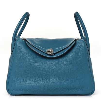 Hermes Taurillon Clemence Lindy 30 Bleu Jean 1 of 9