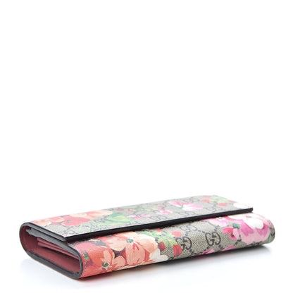 Gucci GG Supreme Monogram Blooms Continental Wallet Beige Multicolor Dry Rose 4 of 10