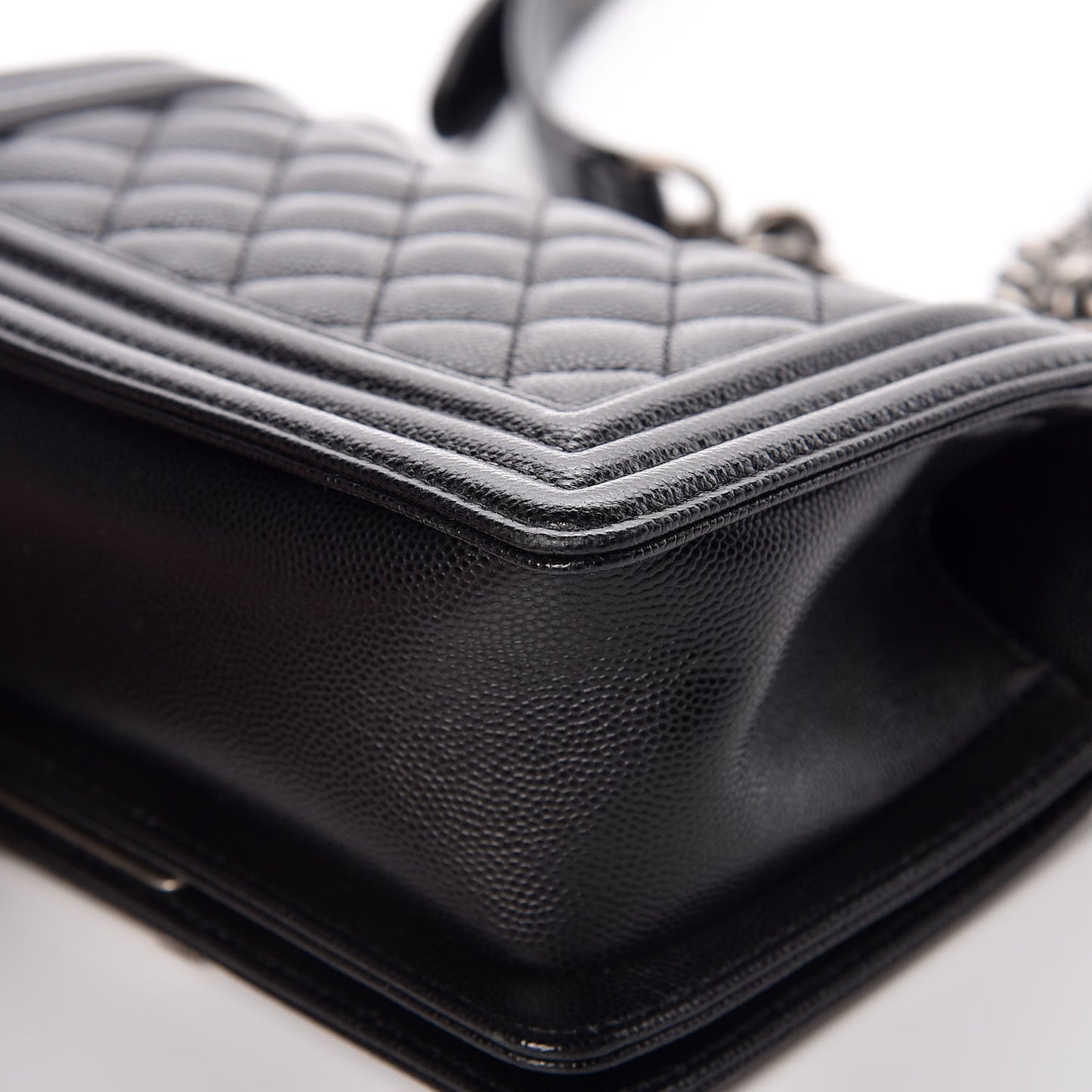 Caviar Quilted Small Boy Flap Black