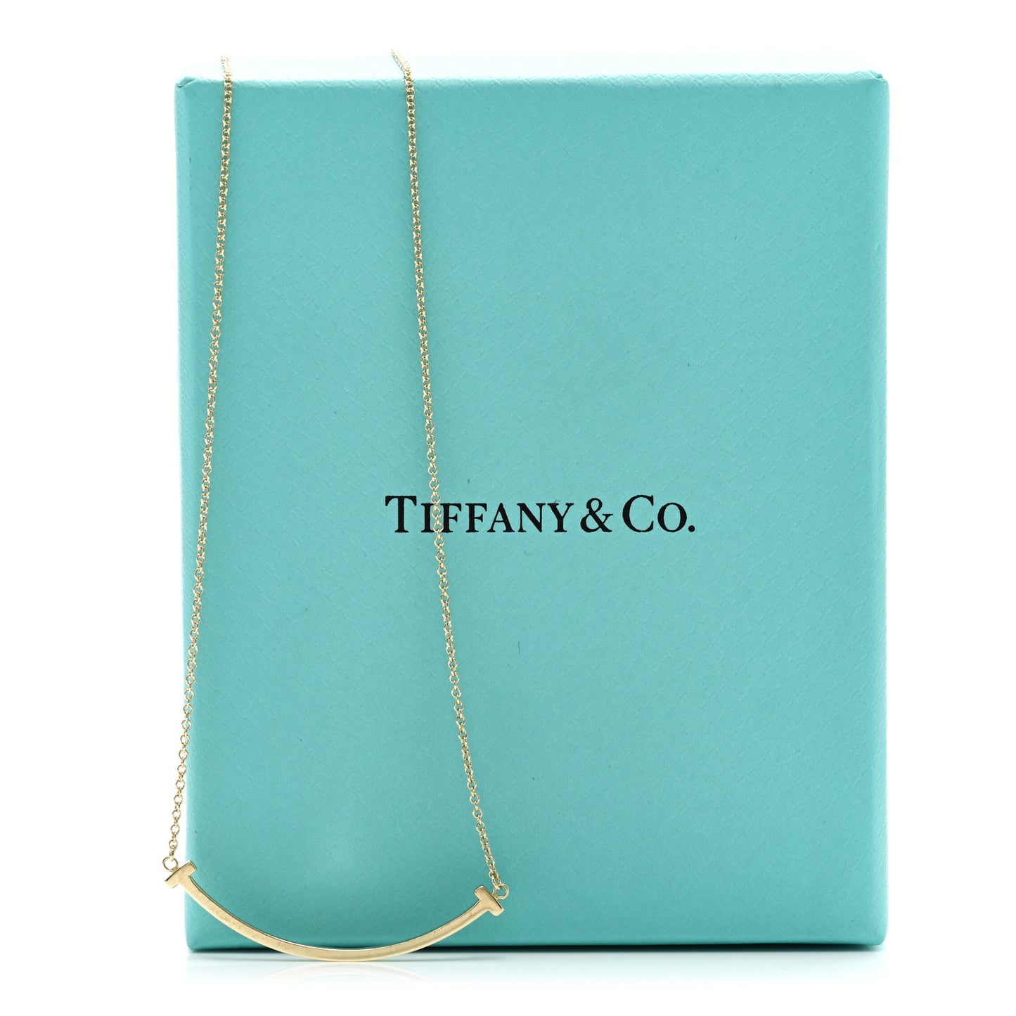 18K Yellow Gold Small T Smile Pendant Necklace