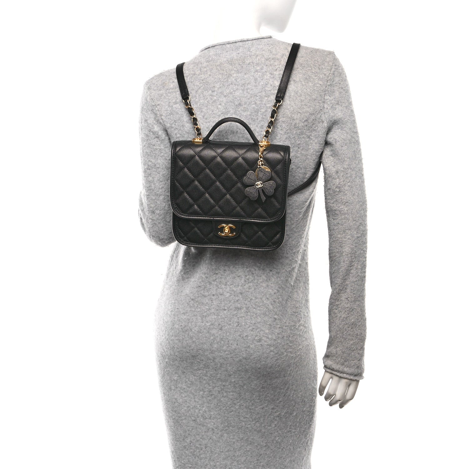 Chanel Caviar Quilted Small School Memory Top Handle Flap Black 2 of 10