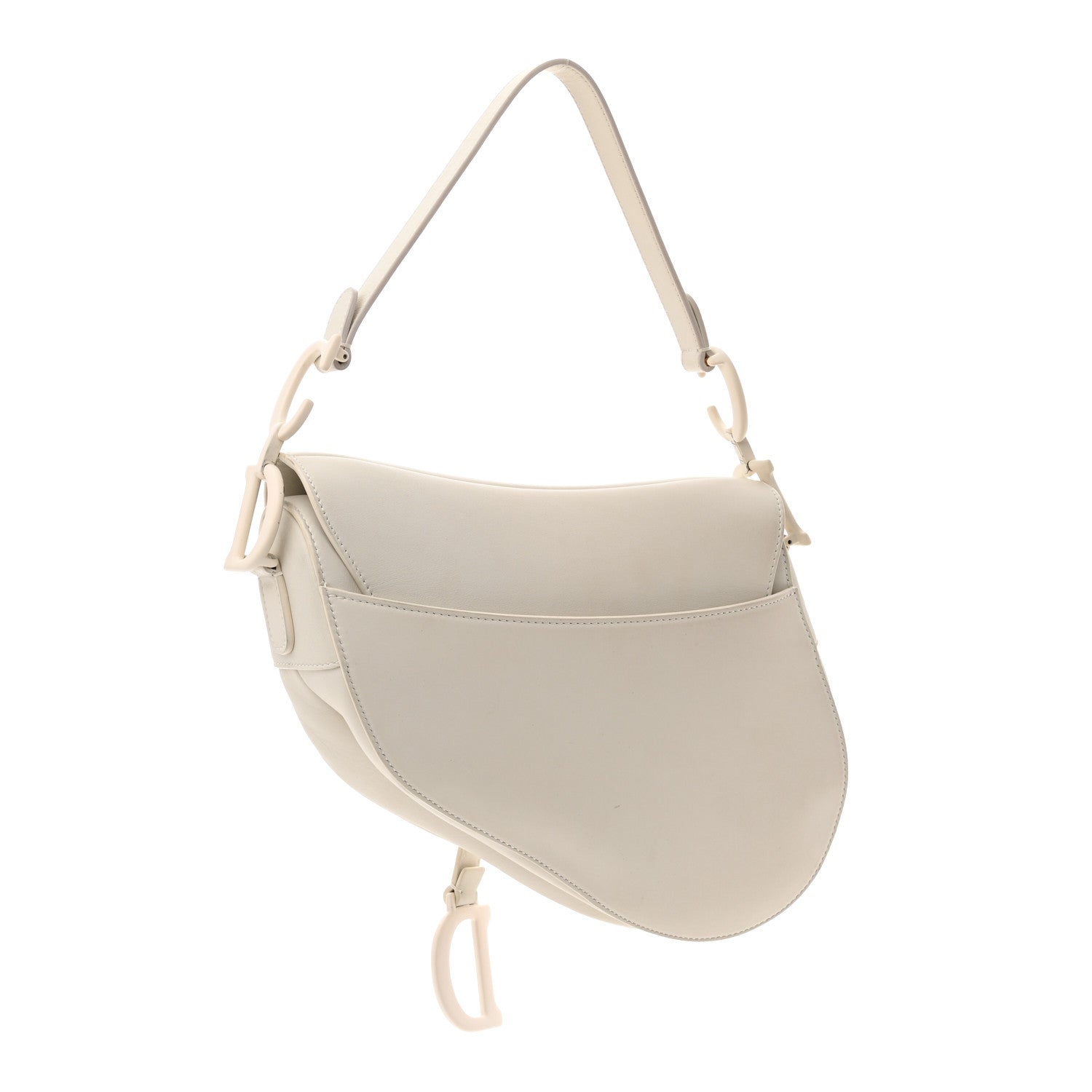 Christian Dior Ultra Matte Calfskin Saddle Bag Off White 3 of 9