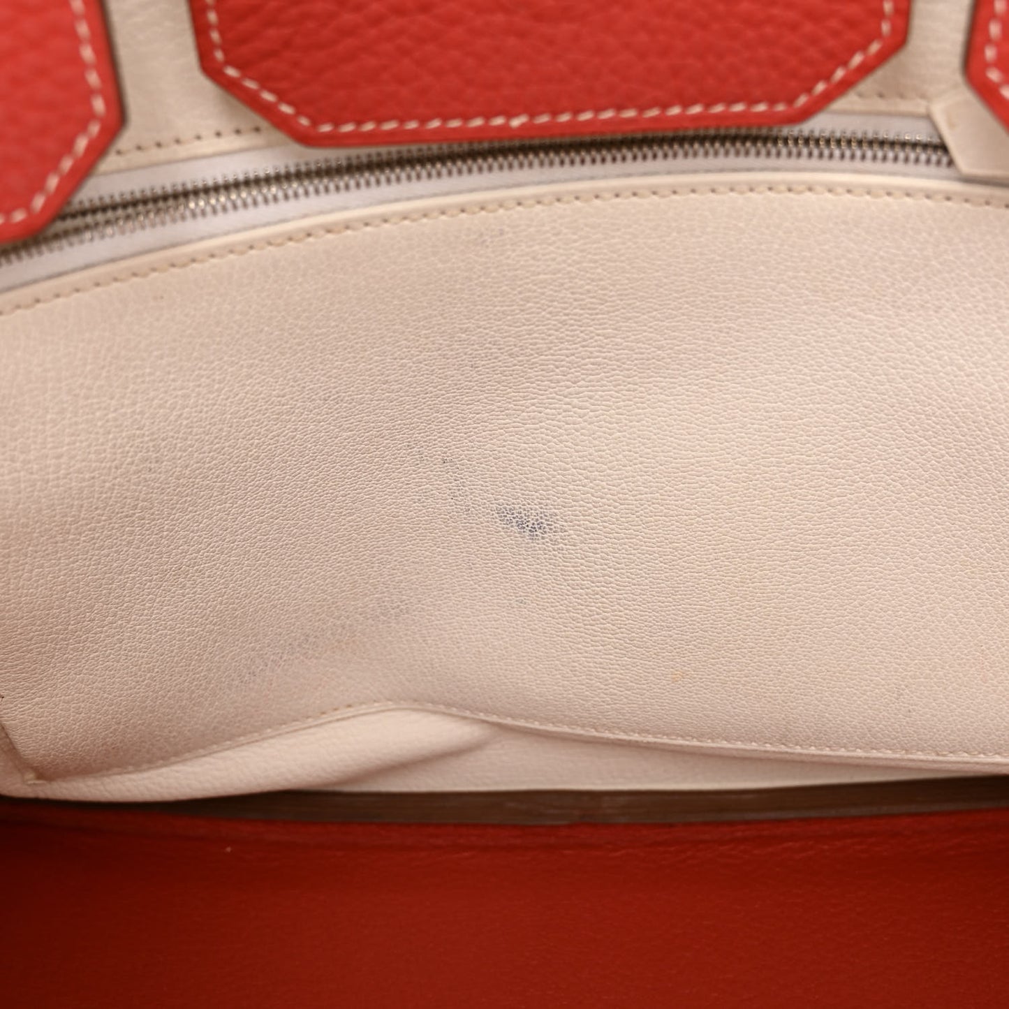 Taurillon Clemence Eclat Birkin 35 Sanguine White