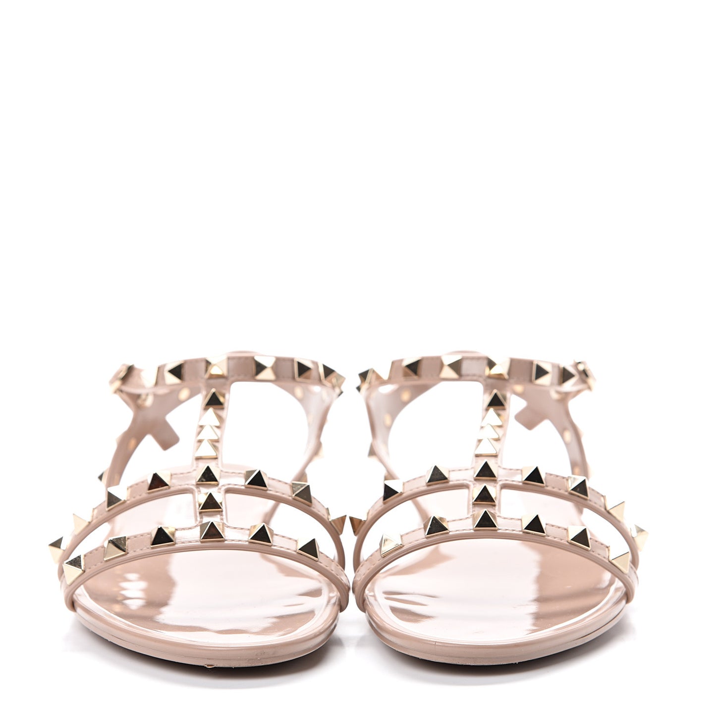 PVC Jelly Rockstud Caged Sandals 38 Poudre