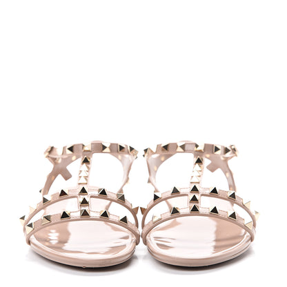 Valentino Garavani PVC Jelly Rockstud Caged Sandals 38 Poudre 2 of 14
