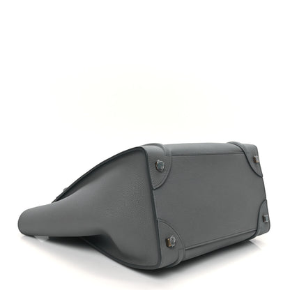 Celine Drummed Calfskin Mini Luggage Kohl 4 of 9