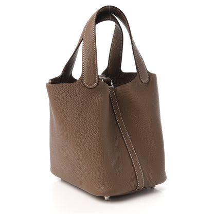 Hermes Taurillon Clemence Picotin Lock 18 PM Etoupe 3 of 11