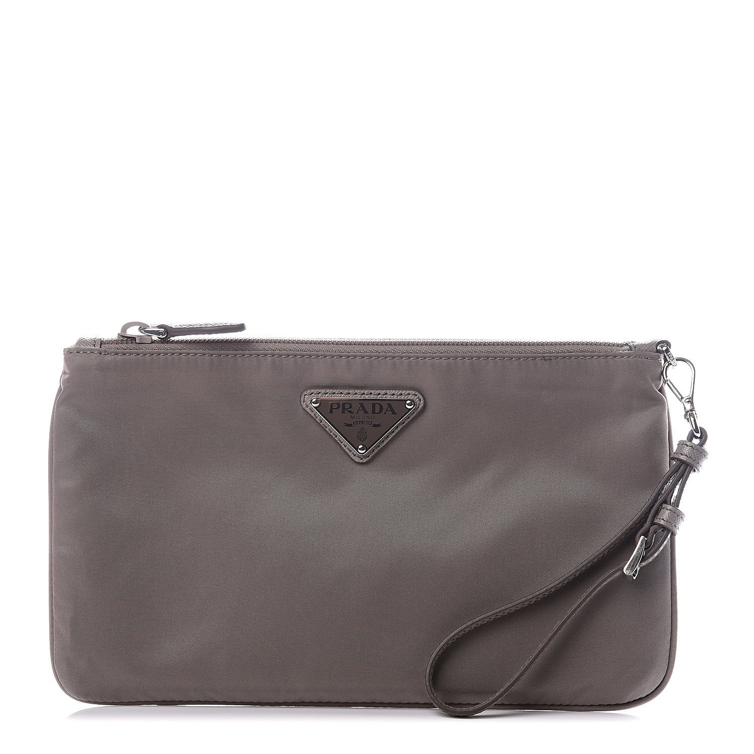 Prada Tessuto Nylon Saffiano Wristlet Argilla 1 of 9