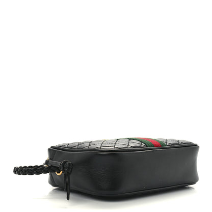 Gucci Calfskin Trapuntata Web Mini GG Shoulder Bag Black 3 of 10