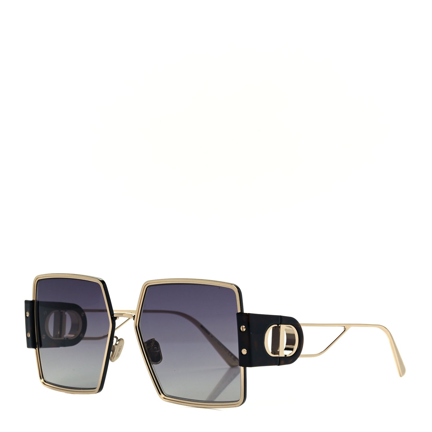 Acetate Square 30 Montaigne 2 Sunglasses Black Gold
