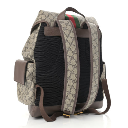Gucci GG Supreme Monogram Medium Ophidia Double Buckle Backpack Brown 3 of 15