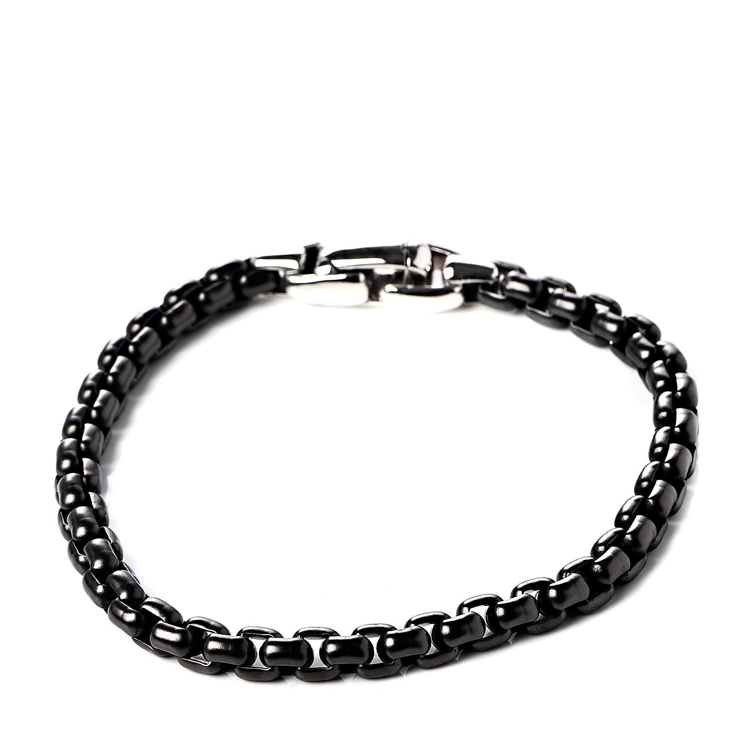 David Yurman Sterling Silver Darkened Stainless Steel Box Chain Bracelet 1 of 4