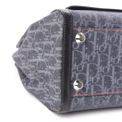 Christian Dior Denim Monogram Flight Tote Blue 5 of 12