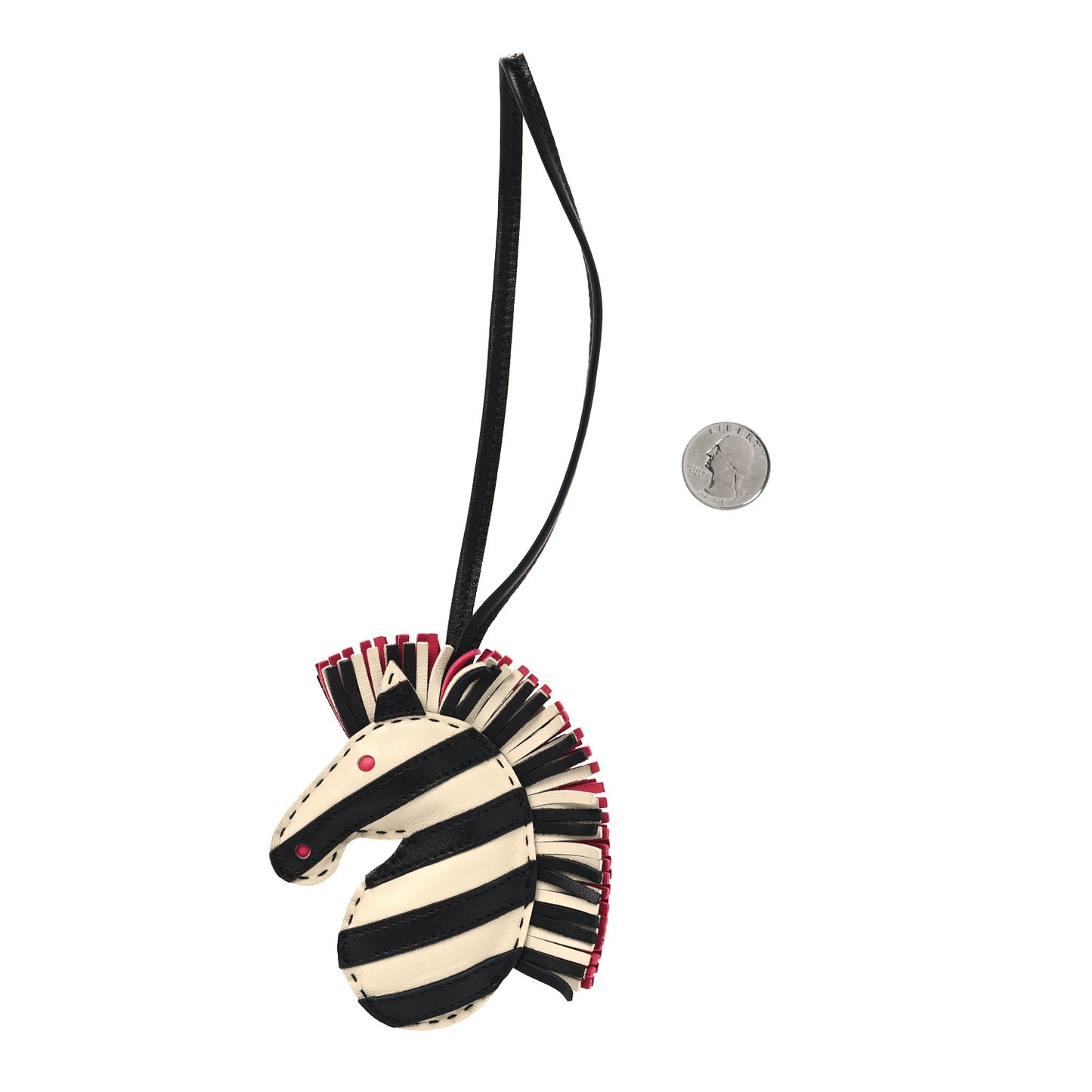 Milo Lambskin Geegee Savannah Bag Charm Craie Black Rose Mexico
