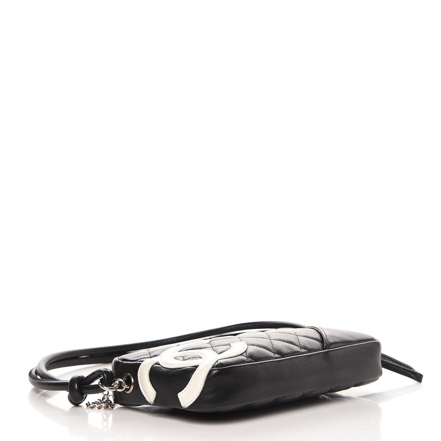 Calfskin Quilted Cambon Pochette Black White