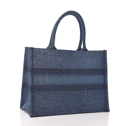 Christian Dior Oblique Denim Medium Book Tote Blue 3 of 10