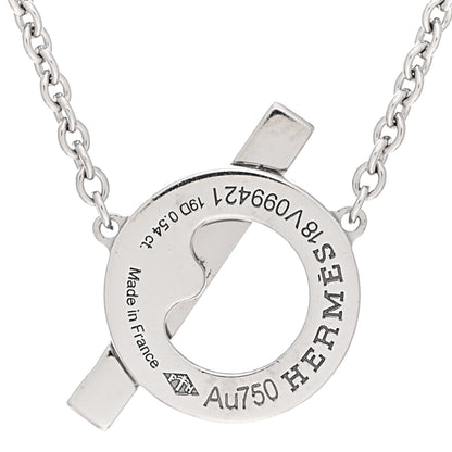Hermes 18K White Gold Diamond Finesse Pendant Necklace 4 of 4