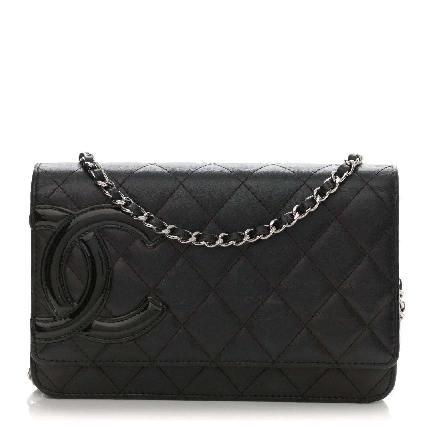 Chanel Calfskin Quilted Cambon Wallet On Chain WOC Black 1 of 14