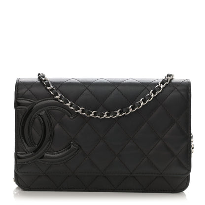 Chanel Calfskin Quilted Cambon Wallet On Chain WOC Black 1 of 14