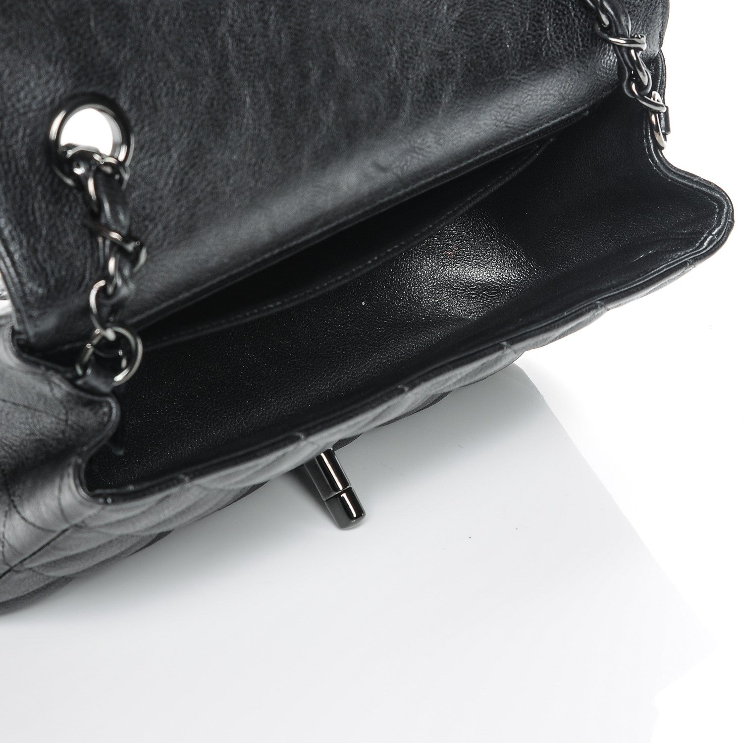Chanel Crumpled Calfskin Quilted Mini Rectangular Flap So Black 5 of 7