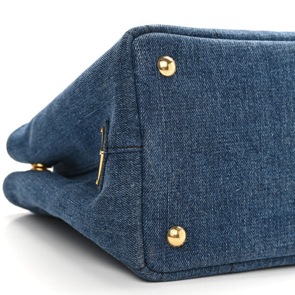 Prada Denim Small Logo Tote Bleu 5 of 10