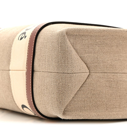 Chloe Linen Calfskin Medium Woody Ribbon Tote White Brown 11 of 14