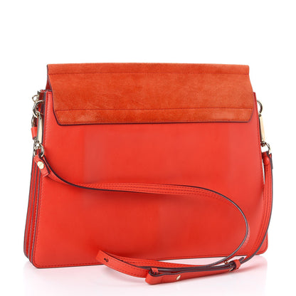 Chloe Calfskin Suede Medium Faye Shoulder Bag Orange 10 of 15