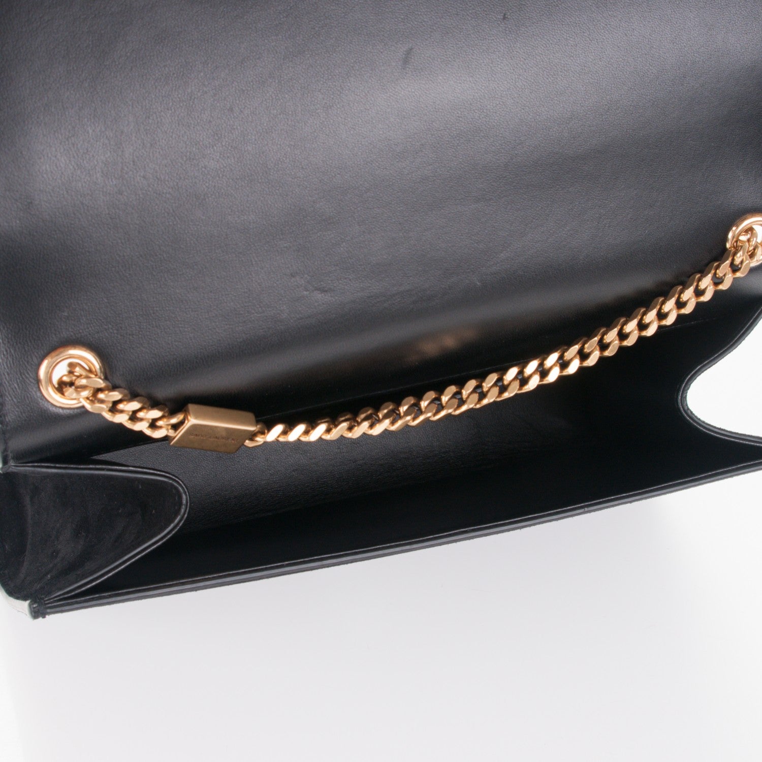 Saint Laurent Suede Medium Classic Monogram Kate Satchel Black 5 of 6