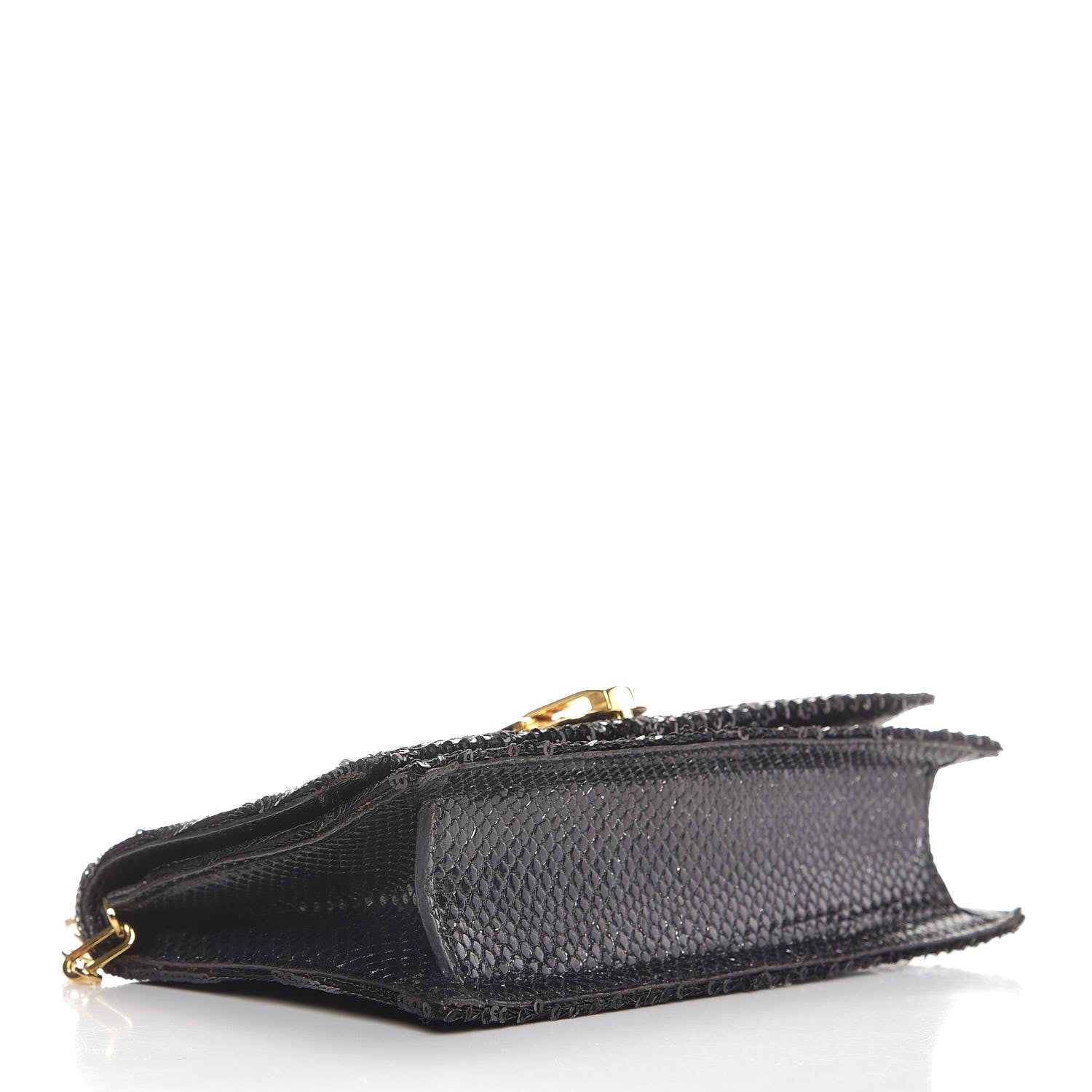 Tom Ford Sequin Snakeskin Sedgwick Zip Clutch Bag Black 4 of 8