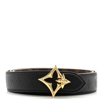 Louis Vuitton Calfskin Monogram 30mm Flowergram Reversible Belt 90 36 Black 1 of 10
