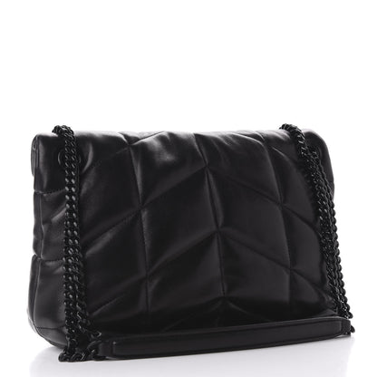 Saint Laurent Lambskin Quilted Small Loulou Puffer Monogram Chain Satchel Black 4 of 12