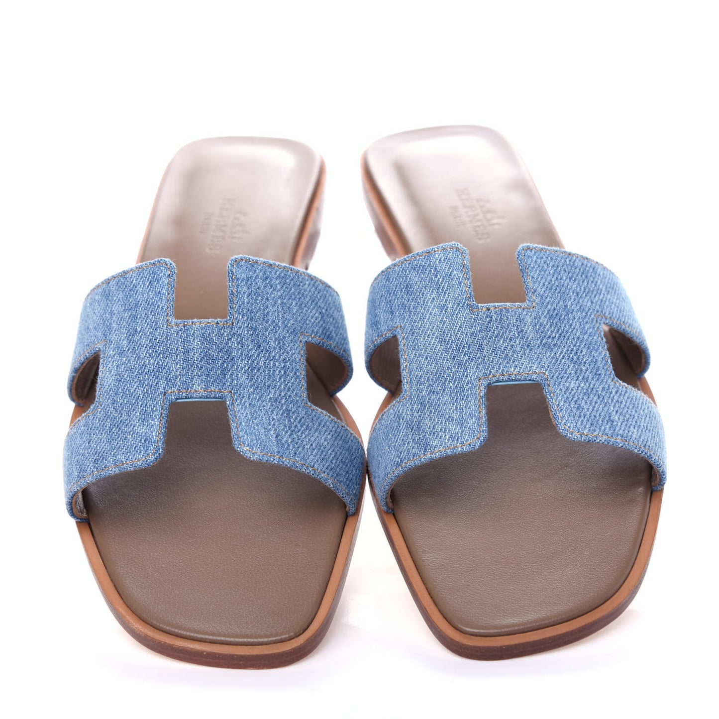 Denim Canvas Oran Sandals 36 Bleu Clair