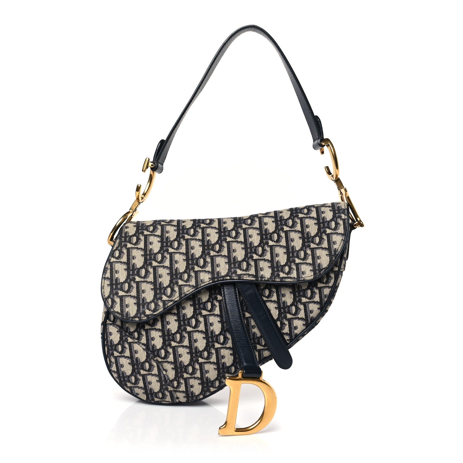 Christian Dior Oblique Saddle Bag Blue 1 of 8
