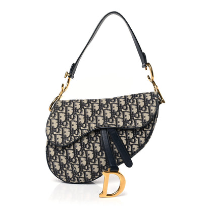 Christian Dior Oblique Saddle Bag Blue 1 of 8