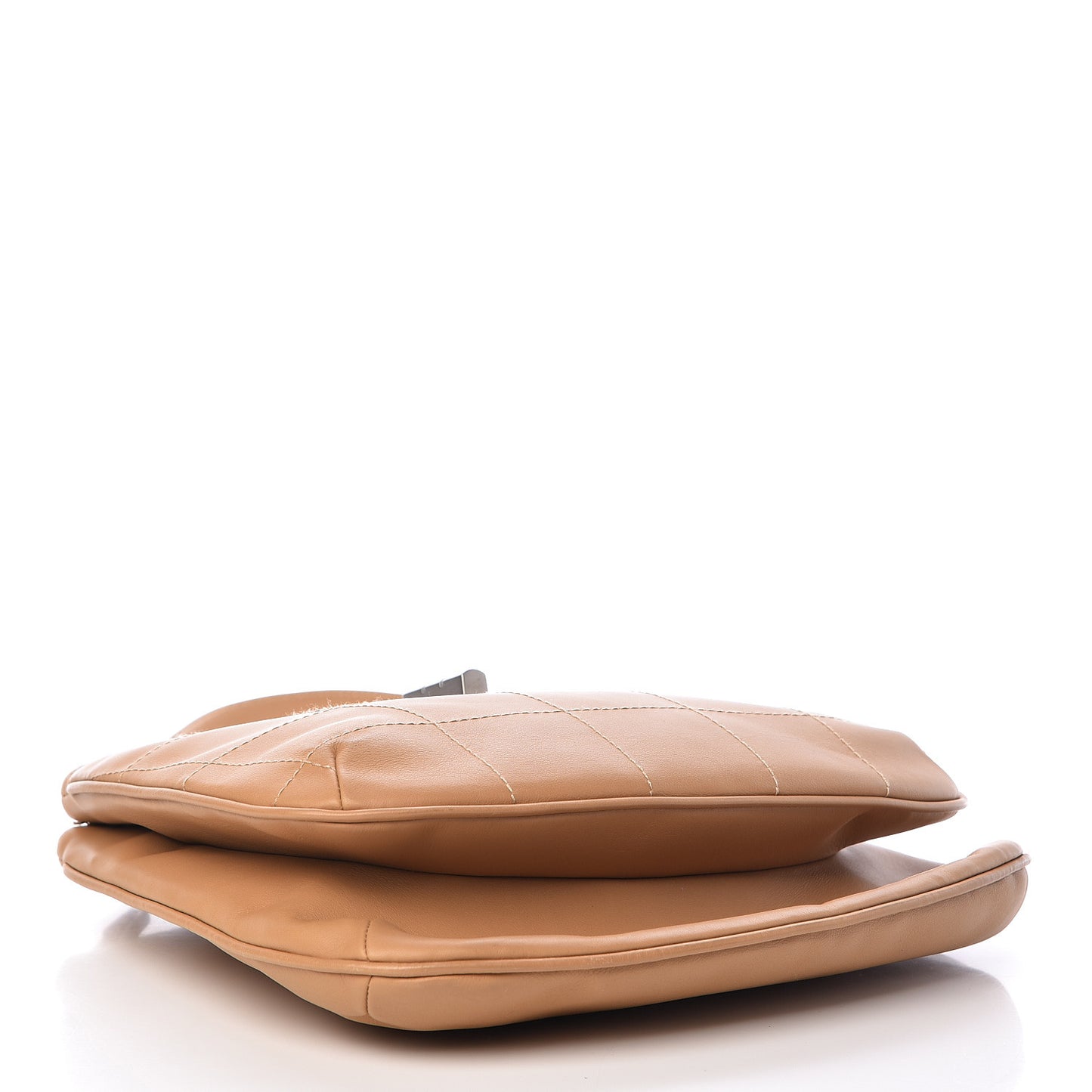 Calfskin Square Stitched Mademoiselle Hobo Tan