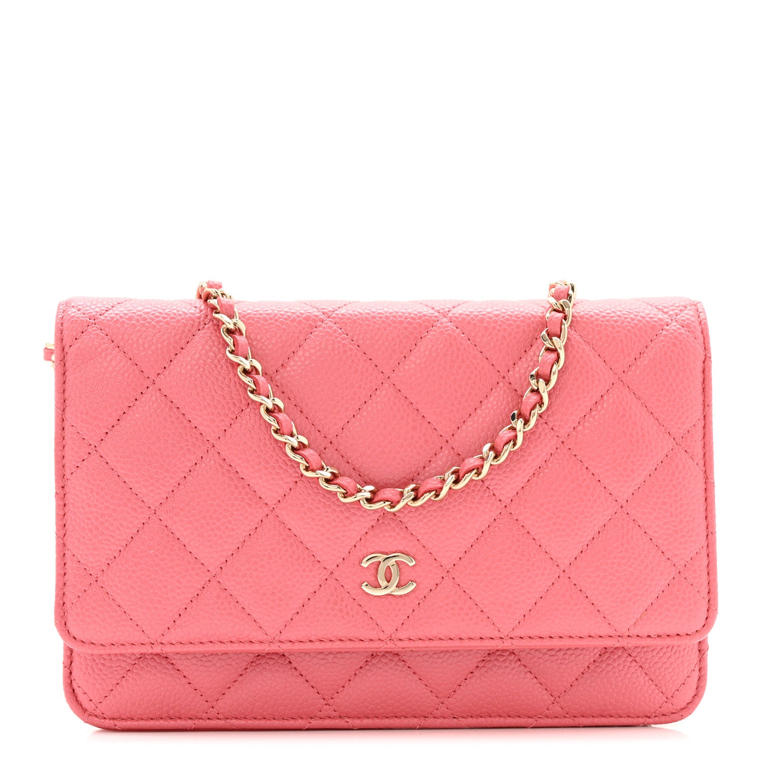 Chanel Caviar Quilted Wallet on Chain WOC Pink 1 of 13