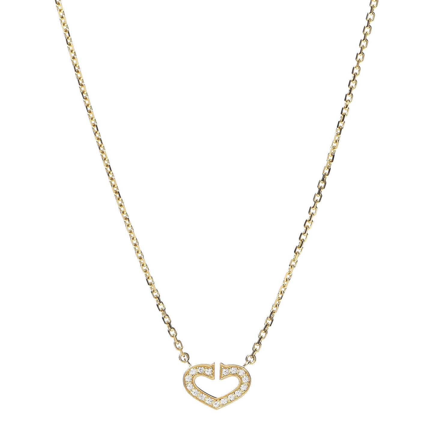 18K Yellow Gold Diamond Hearts And Symbols Pendant Necklace