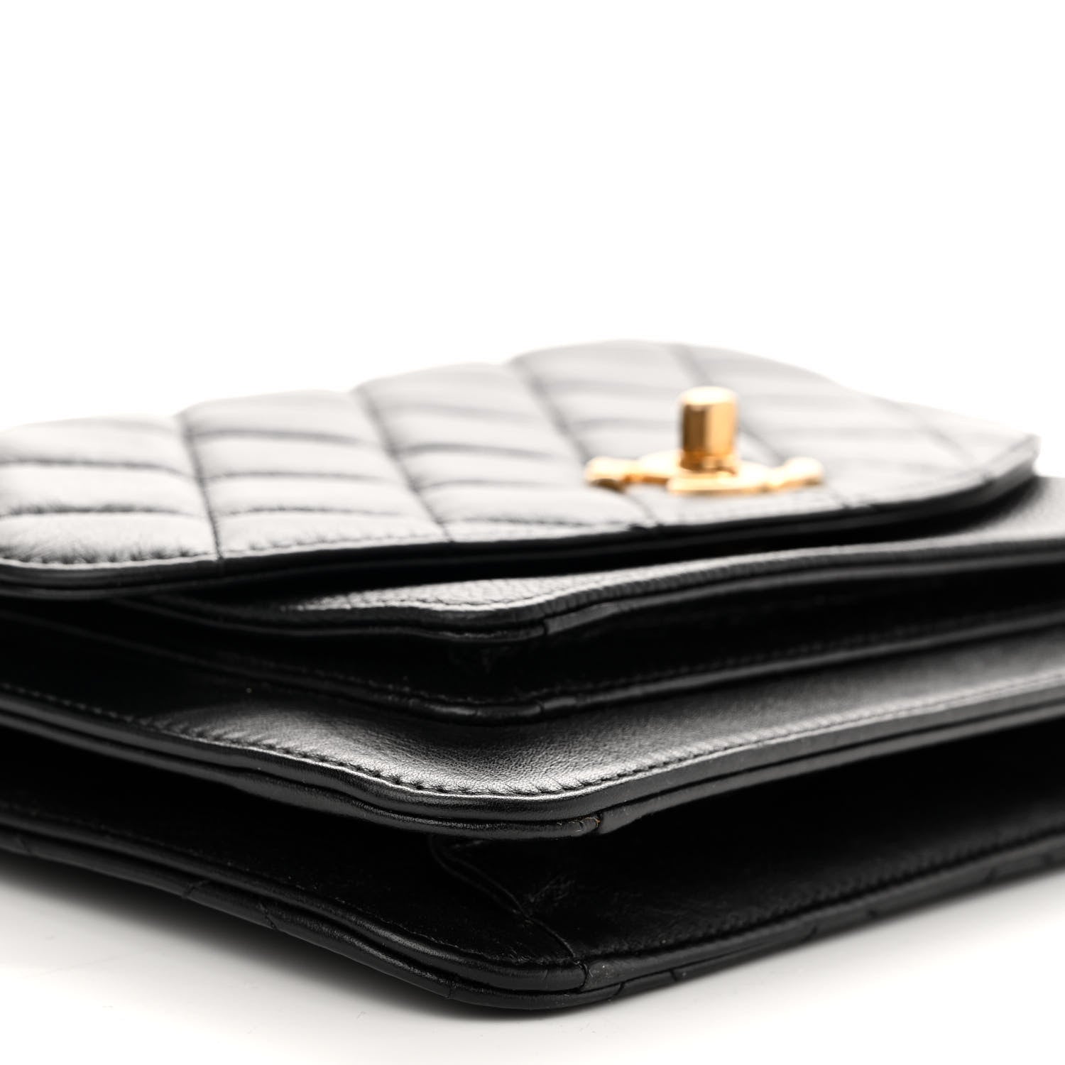 Chanel Calfskin Caviar Quilted Chain Handle Flap Black 9 of 14